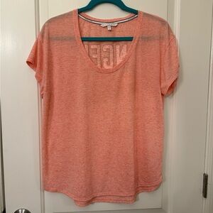 Victoria's Secret Orange Relaxed Short Sleeve Scoop Neck Tshirt